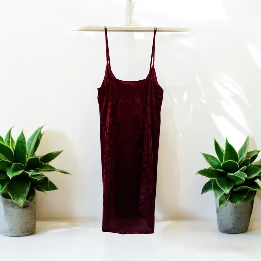 Lush Burgundy Velvet Dress - Picture 4 of 5